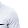 thumbnail image 7 of LEAVINGSUO Men's Stand Collar Long Sleeve Shirt Casual Loose Fitting Sports Breathable Top White XL, 7 of 7