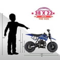 thumbnail image 4 of Kids Mini 50CC Gas Dirt Bike, 2 Stroke Ride on Bike with Off-Road Tire, Shocks, Pull Start, Oil Mixed Required, Support Up to 165lbs,Max Speed 20 MPH,Age 8+, 4 of 5