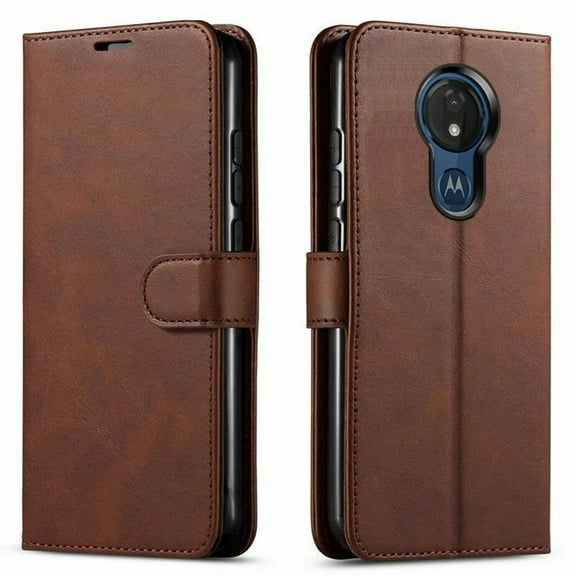 Revvlry Phone Case,(T-Mobile) Moto G7 Play Case, [NOT FIT MOTO G7 / MOTO G7 POWER ] Case, Starshop Premium Leather Wallet Pocket Credit Card Slots-Brown
