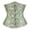 Green, variant on Womens Lace Steel Boned Corset Trimmed Boned Overbust Waist Cinch Bustier Top Boned Bustier Shapewear Tummy Control Beige XS