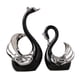 thumbnail image 2 of Escultura de pareja de cisnes de cerámica, adorno coleccionable, altura 23 cm y mesa 16 cm Negro, 2 of 9