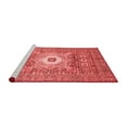 thumbnail image 2 of Ahgly Company Machine Washable Indoor Square Abstract Red Modern Area Rugs, 7' Square, 2 of 4