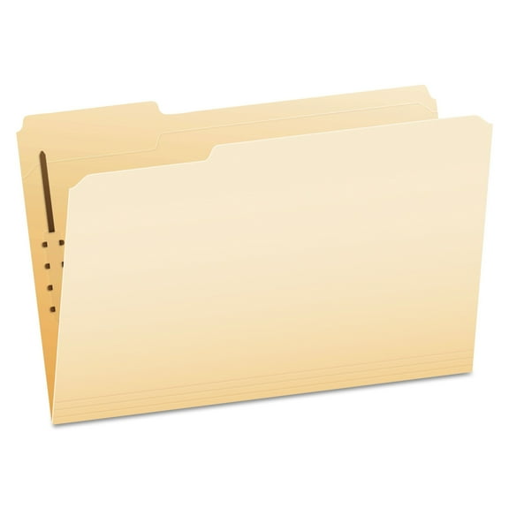 Manila Folders With One Fastener, 1/3-Cut Tabs, Legal Size, 50/box | Bundle of 5 Boxes