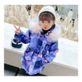 thumbnail image 2 of Girls Fall Jackets Toddler Kids Girls Winter Fashion Thick Coat Hooded Down Zipper Outwear Jackets New Fall Jackets Winter Outerwear Blue 90, 2 of 8