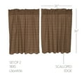 thumbnail image 5 of VHC Brands Prescott Rustic 36"x36" Tier Pair Brown Rod Pocket Cotton Plaid Kitchen Window Curtains, 5 of 5
