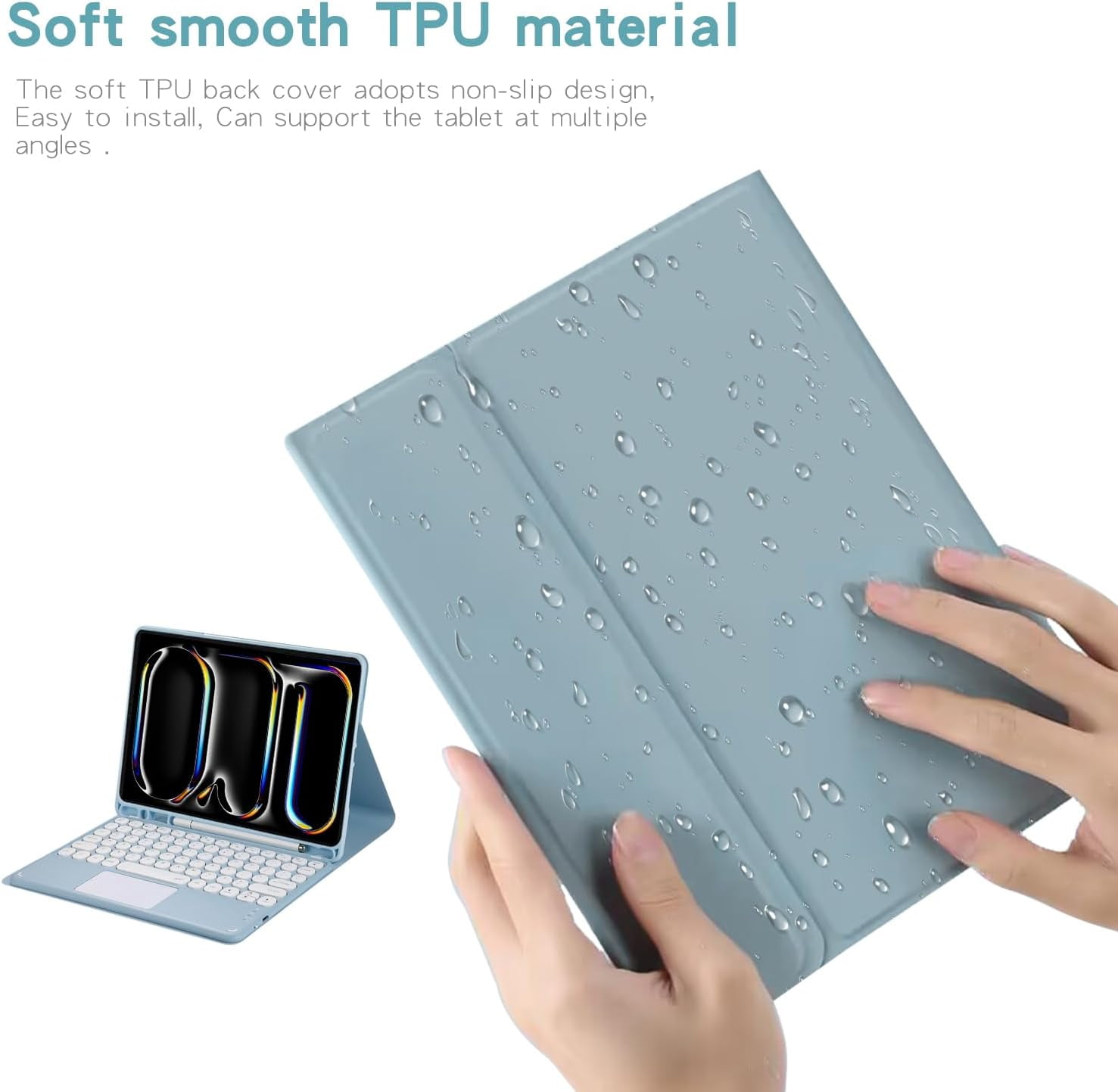 Touch Keyboard Case for iPad Pro 11 Inch 2024 (5th Generation) with Pencil Holder - Magnetically Detachable Touch Bluetooth Keyboard