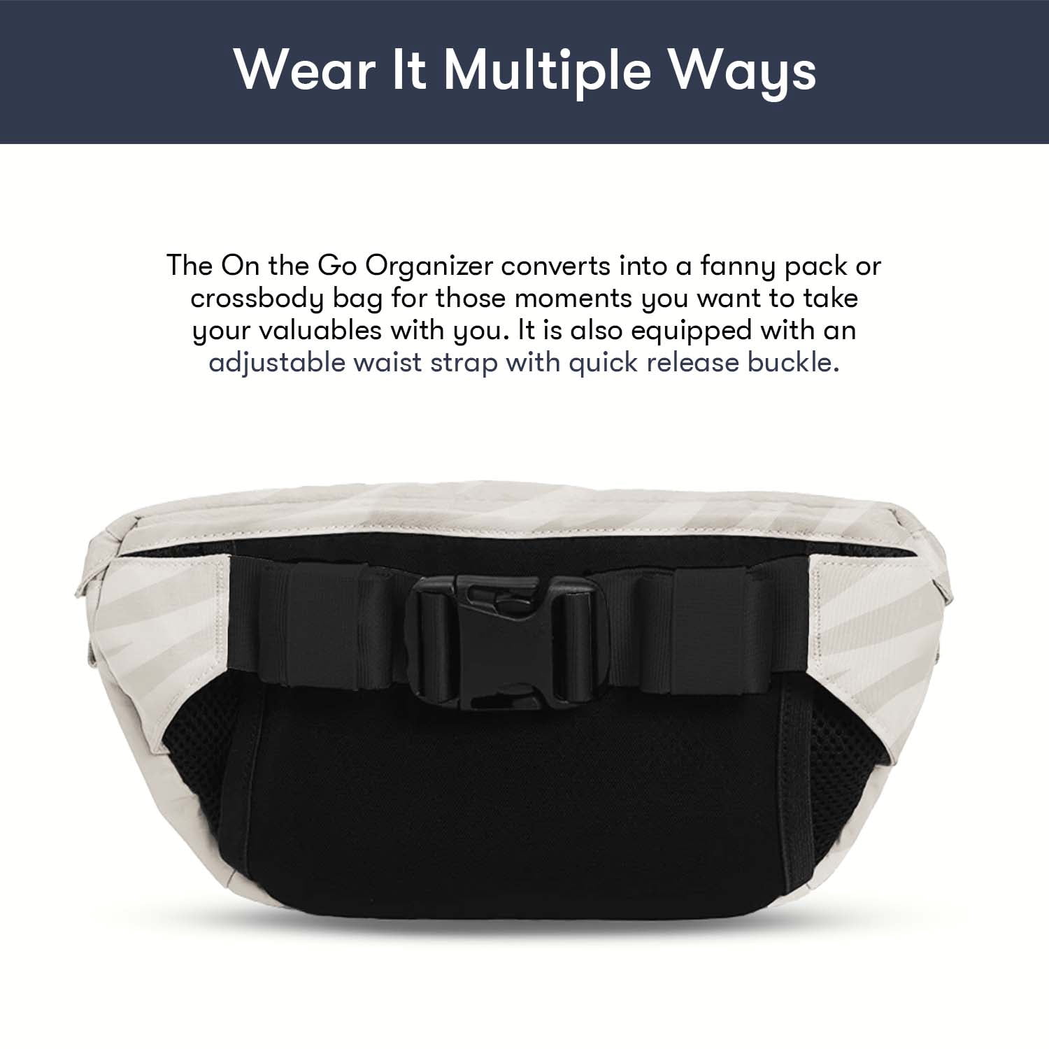 Colugo - The On the Go Organizer, Designed to Fit Stroller, Dune Zebra