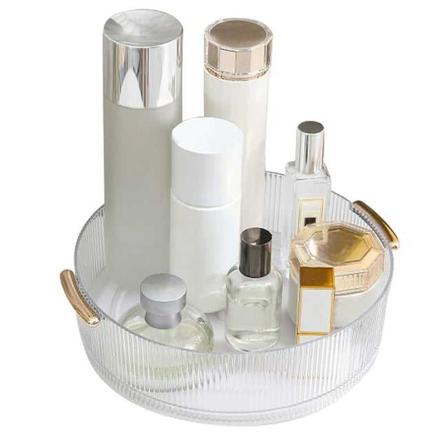 Organizador de escritorio de maquillaje giratorio, organizador de cosméticos giratorio 360, soporte de almacenamiento giratorio redondo, organizador de maquillaje giratorio, artesanía excepcional