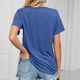 thumbnail image 4 of Camiseta de mujer de manga corta con cuello en V, Color puro, informal, para ir de compras al trabajo diario, 4 of 6