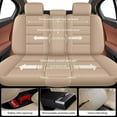 thumbnail image 5 of LAONNVIR Car Seat Covers Full Set Fit for Ford Ranger 2019-2024 Waterproof Leather Seat Protector with Airbag Compatible Automotive 5 Seat Cushions Cover (Beige), 5 of 5