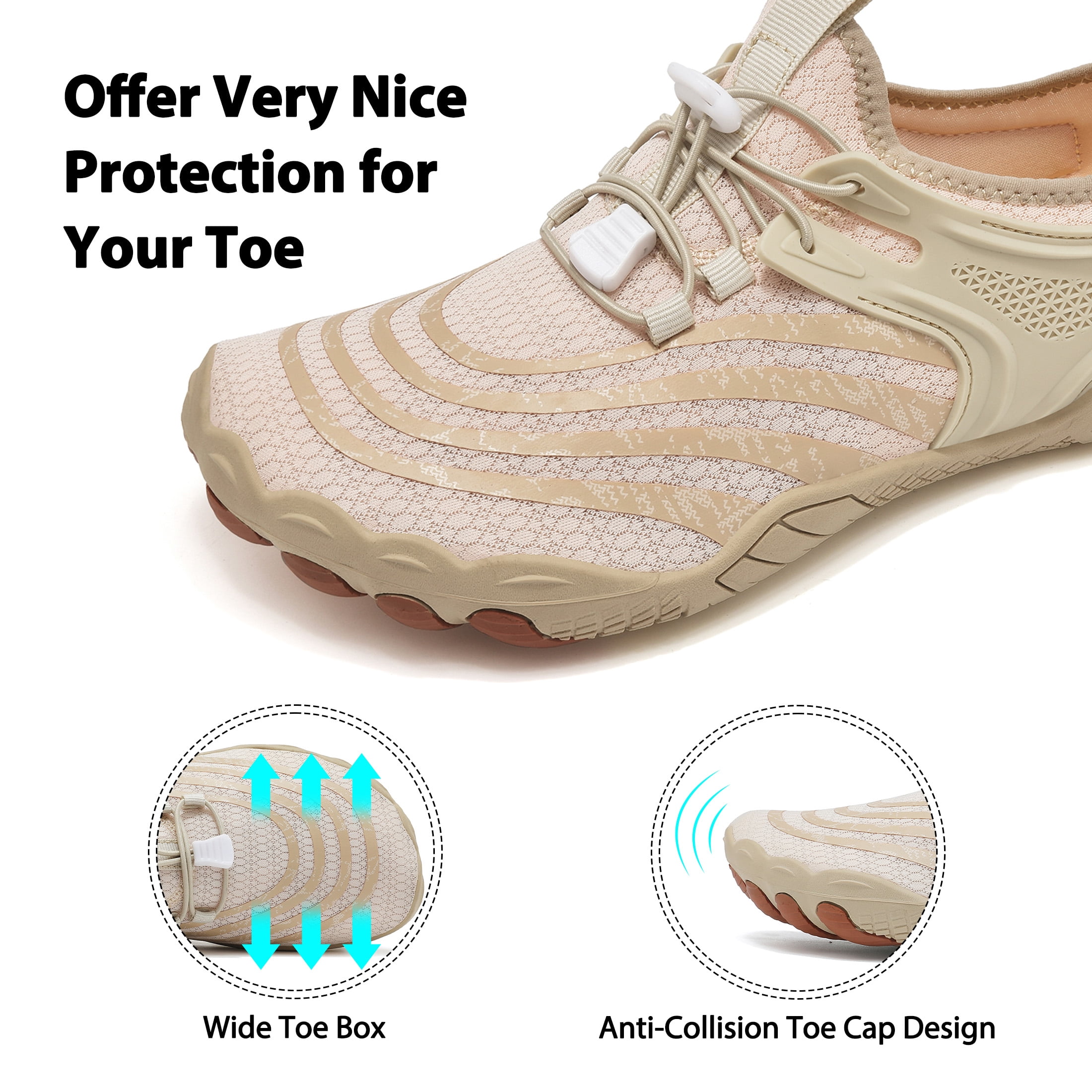 Water Shoes for Women Men Wide Toe Box Quick Dry Barefoot Sport Shoes Lightweight Non Slip Hiking Shoes for Swimming Beach Walking Surfing Yoga
