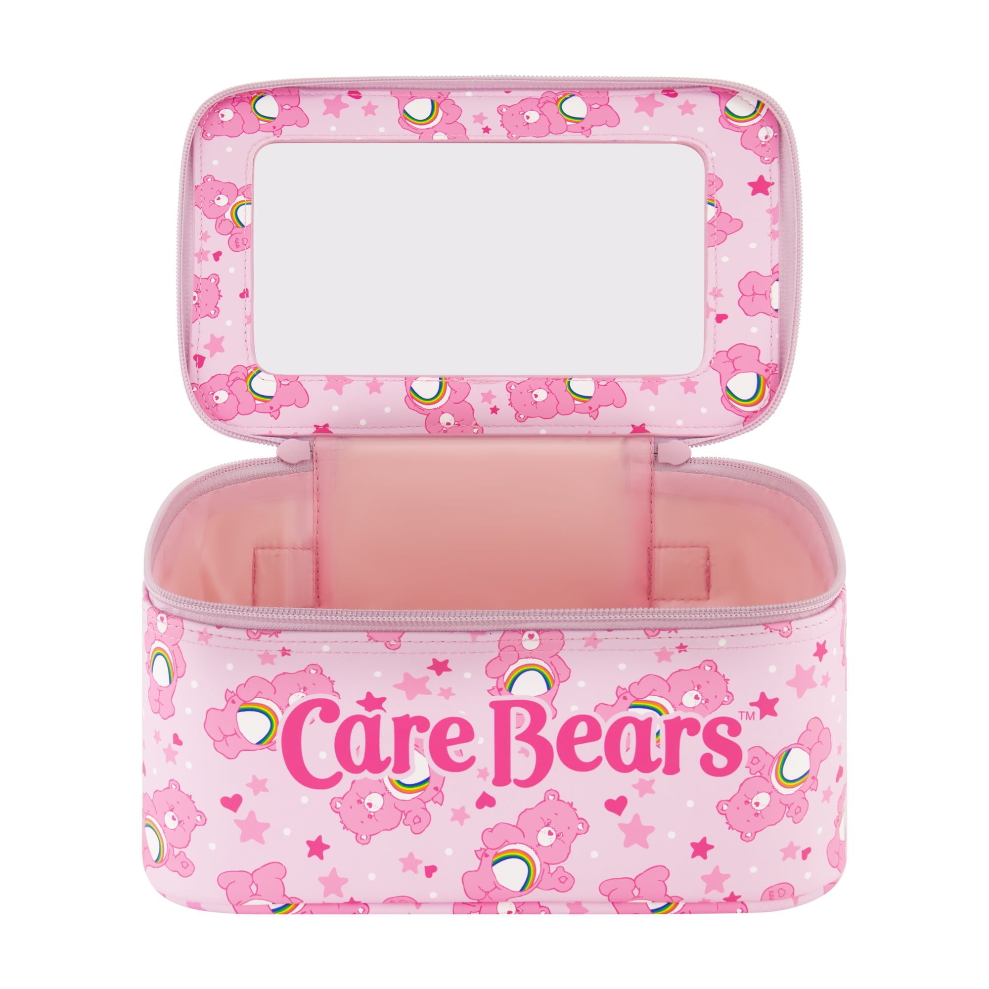 Care Bears Cosmetic Case Set, Rainbow and Cheer Bear 2-Piece Travel Cosmetic Carry Set with Zippers, Multi