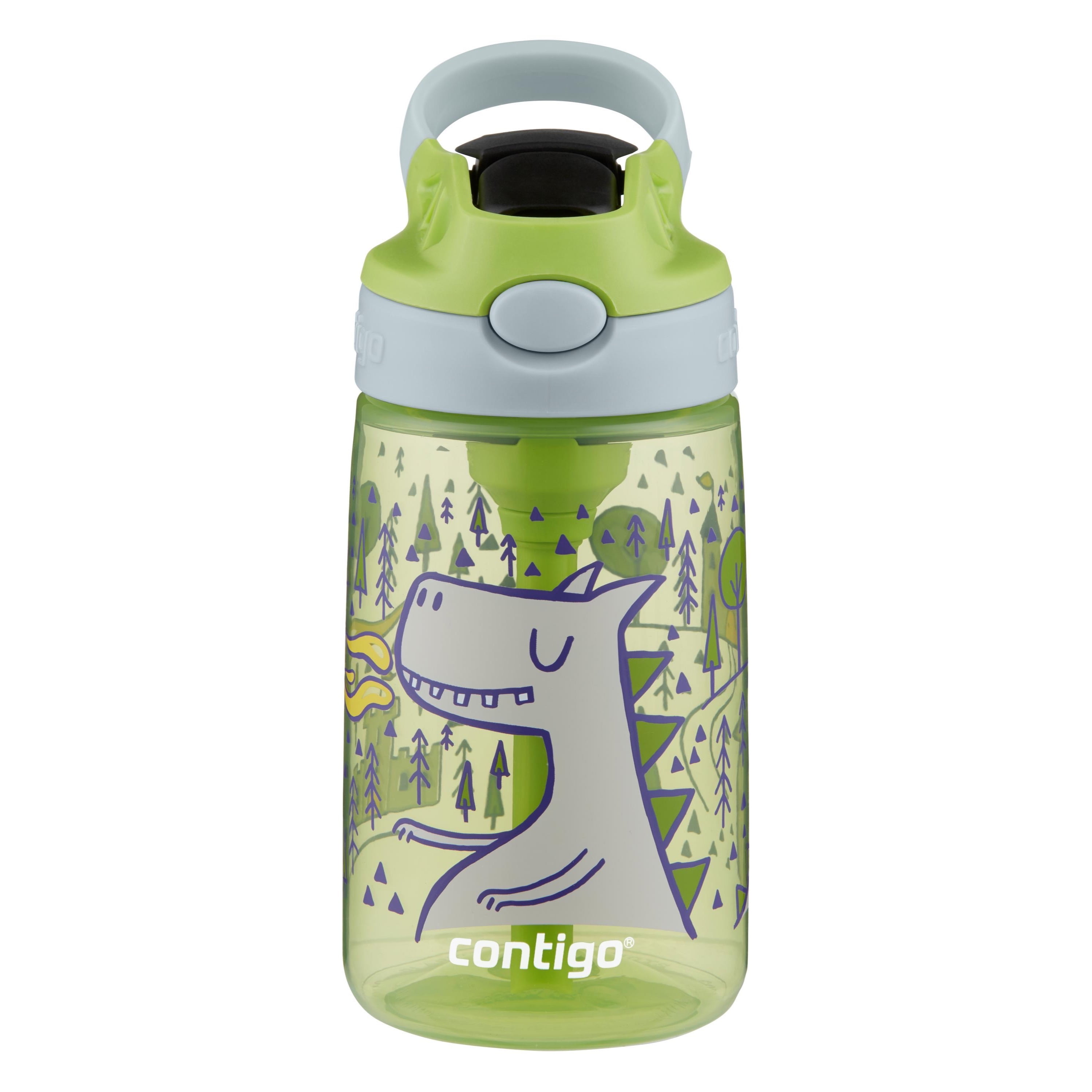 Contigo Kids Water Bottle with Autospout Straw, Green Matcha Dragon, 14fl oz.