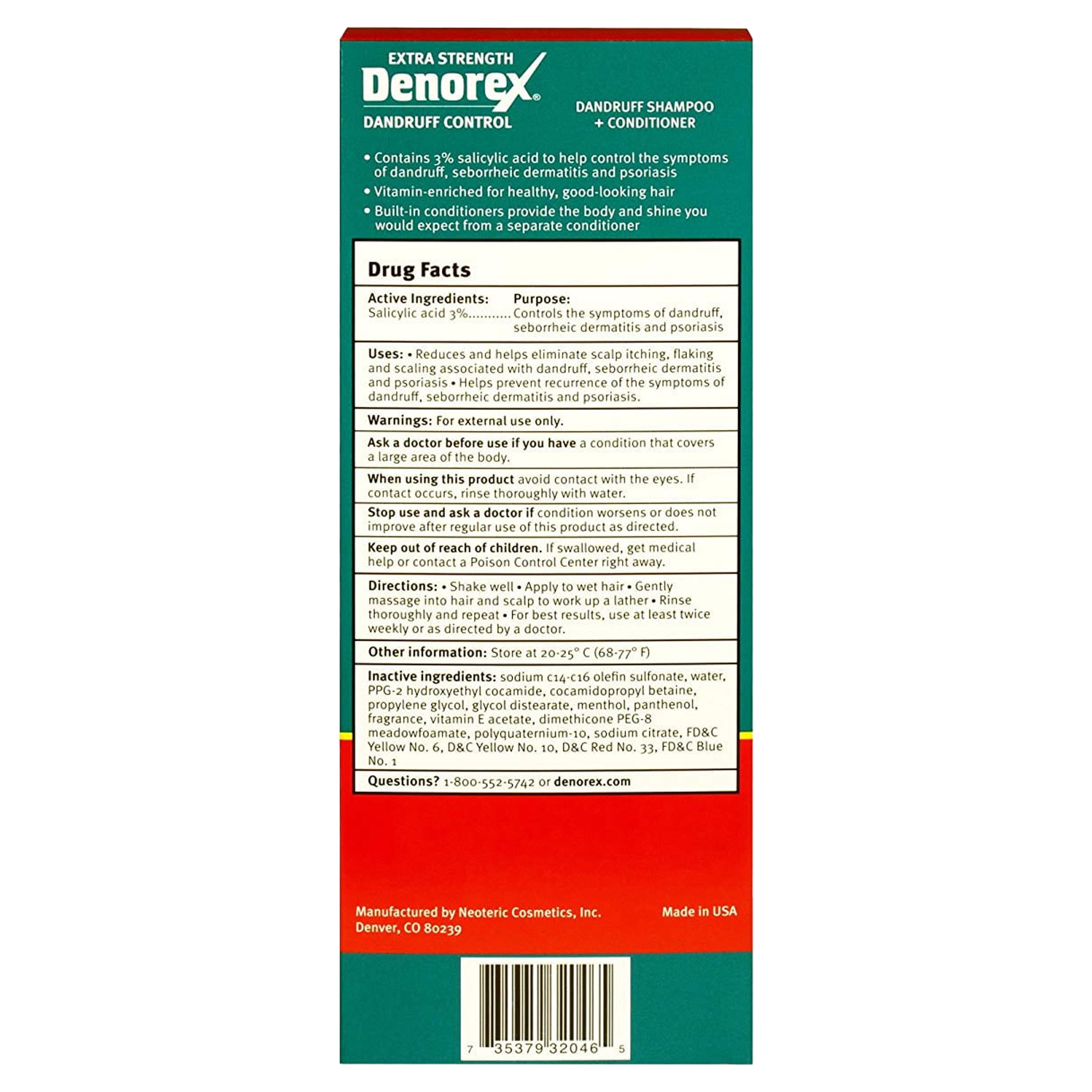 5 Pack - Denorex Extra Strength Dandruff Shampoo + Conditioner 10oz Each