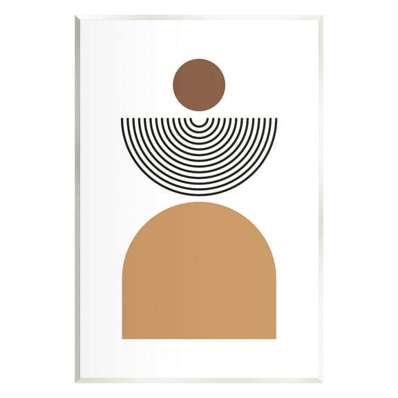 Stupell Industries Geometric Shapes on White Abstract Painting Unframed Art Print Wall Art, 10 x 15