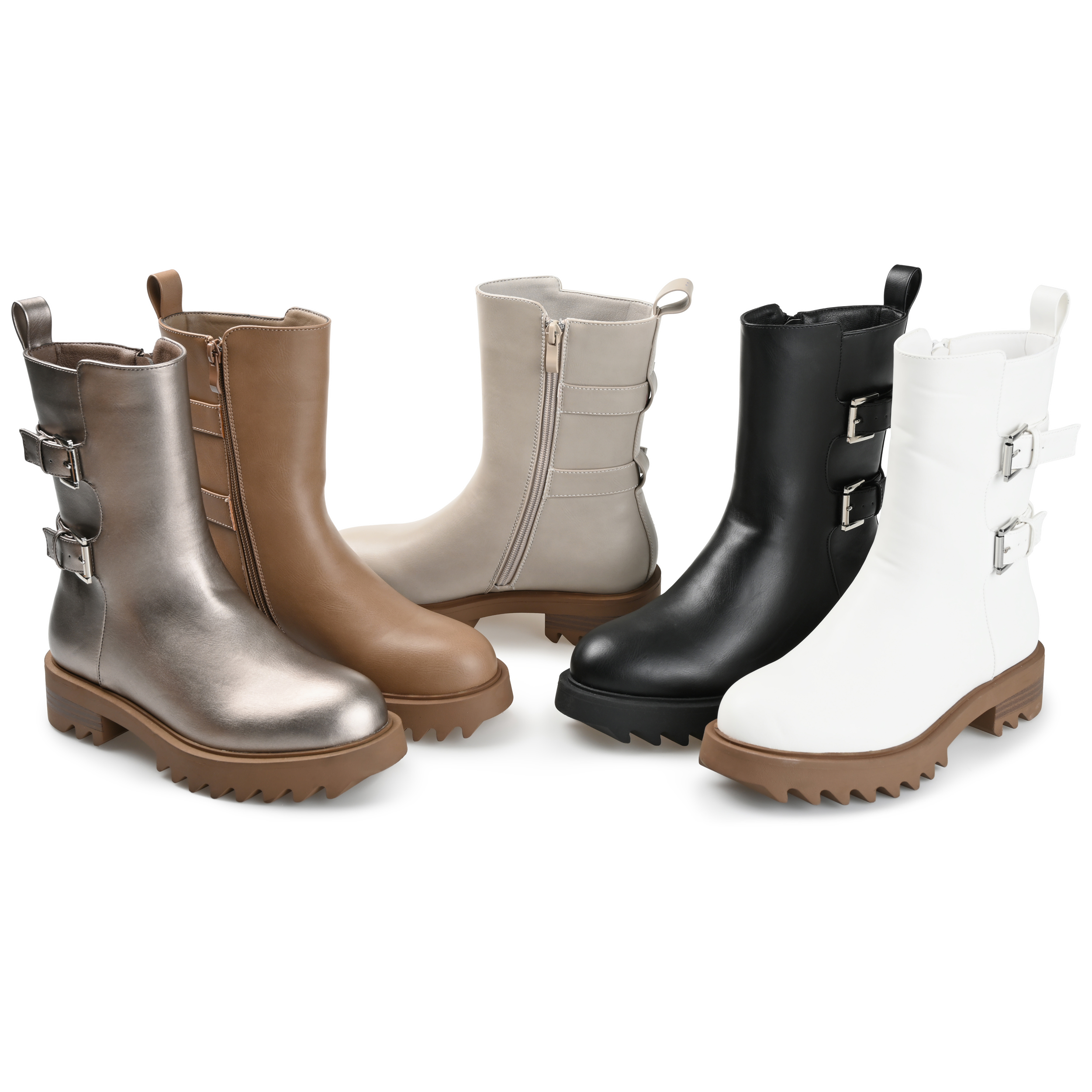 Journee Collection Womens Yasmine Almond Toe Block Heel High Ankle Booties