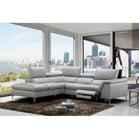 Viola Premium Leather Sectional In Left Hand Facing Chaise 44