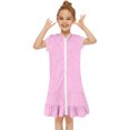 thumbnail image 2 of Grblisyd Girls Swim Cover Up Kids Swimsuit Coverup Terry Zip-Up Beach Bathing Suit Wraps, 2 of 7