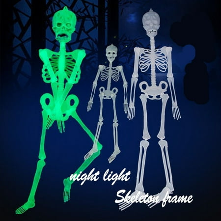 MIARHB 30cm Luminous Skull Skeleton Body Scary Halloween Toy Haunted House Tricky Prop