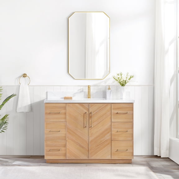 Karachi 48" Single Bath Vanity in Acacia Classic Gray with Composite Stone Top