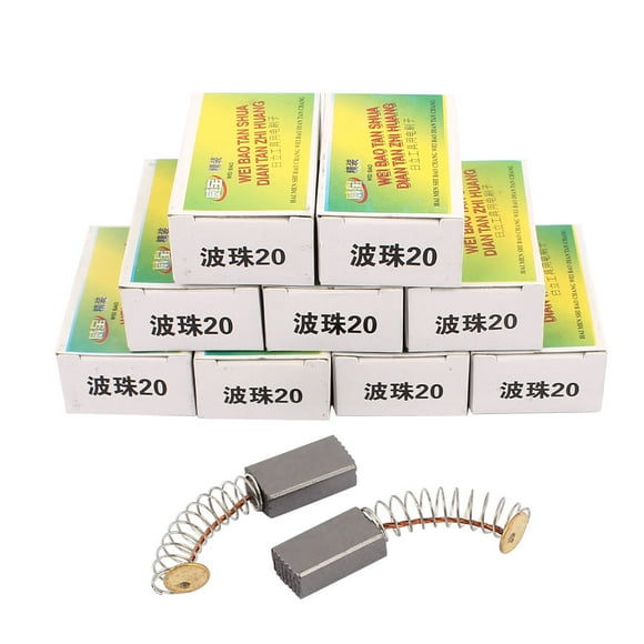 10 Pares de Cepillos de Carbono de Repuesto 14mm x 8mm x 5mm para Motor Eléctrico