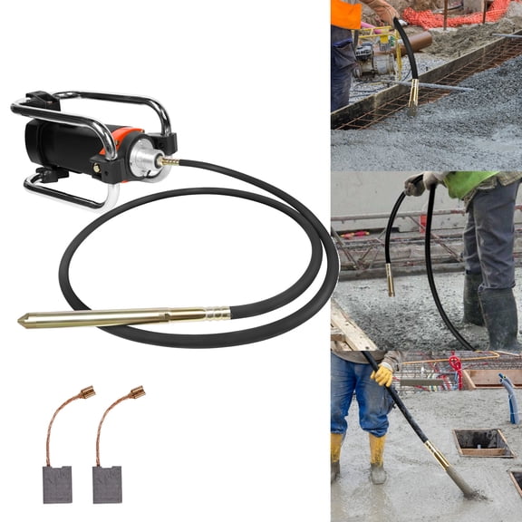 16,000 VPM Concrete Vibrating Tool, Concrete Vibrating Tool Equipped With 14.75FT Steel Vibrating Rod And Stainless Steel Roll Cage, Suitable For Removing Bubbles From Construction Cement