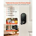 thumbnail image 2 of VEVOR Fingerprint Door Lock, Electronic Biometric Deadbolt with Touchscreen, Auto Locking, One-Time Code, Anti-Peeking Password, Keyless Entry Door Lock with IC Cards, 2 of 9