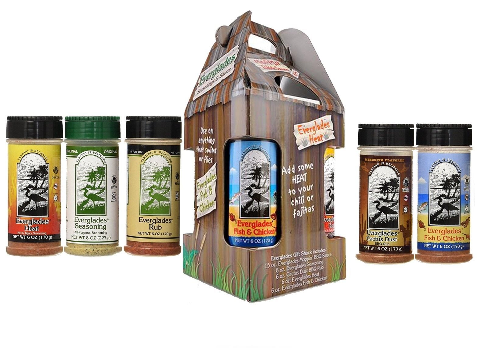 Everglades Seasoning Gift Shack All Spice Set Original Heat Fish