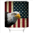 thumbnail image 6 of American Flag Shower Curtain 72" x 72" with 12 Hooks, Fabric Waterproof Bathroom Curtains, USA Bald Eagle Stars and Stripes Flag Hippie Independence Day Fourth of July, 6 of 6