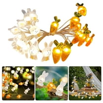 Kabnic Easter Decorations Bunny Carrot String Lights 3.3FT 10LED Battery Operated Fairy Lights for Spring, Indoor & Outdoor, Perfect for Easter Basket, Eggs, Party, Bedroom, Seasonal Decor