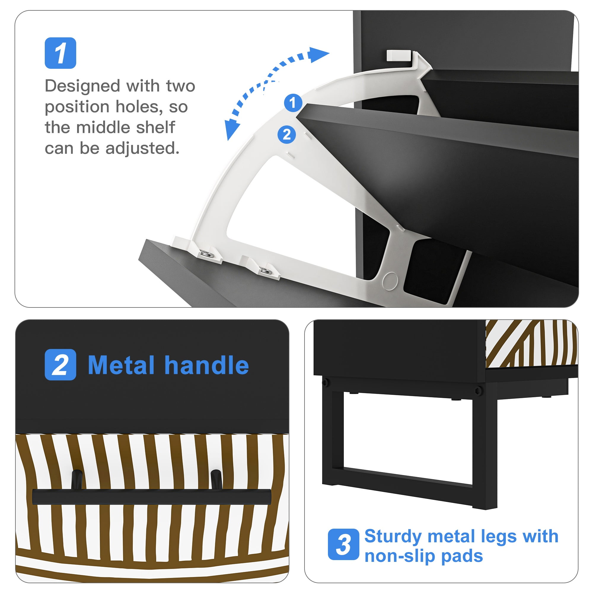 YYAo Entryway Shoe Cabinet, Shoes Storage Organizer Narrow Shoe Storage Rack with Flip Doors, Tipping Bucket Shoe Cabinet for Closet, Living Room, Black YYAo Entryway Shoe Cabinet, Shoes Storage Organizer Narrow Shoe Storage Rack with Flip Doors, Tipping Bucket Shoe Cabinet for Closet, Living Room, Black
