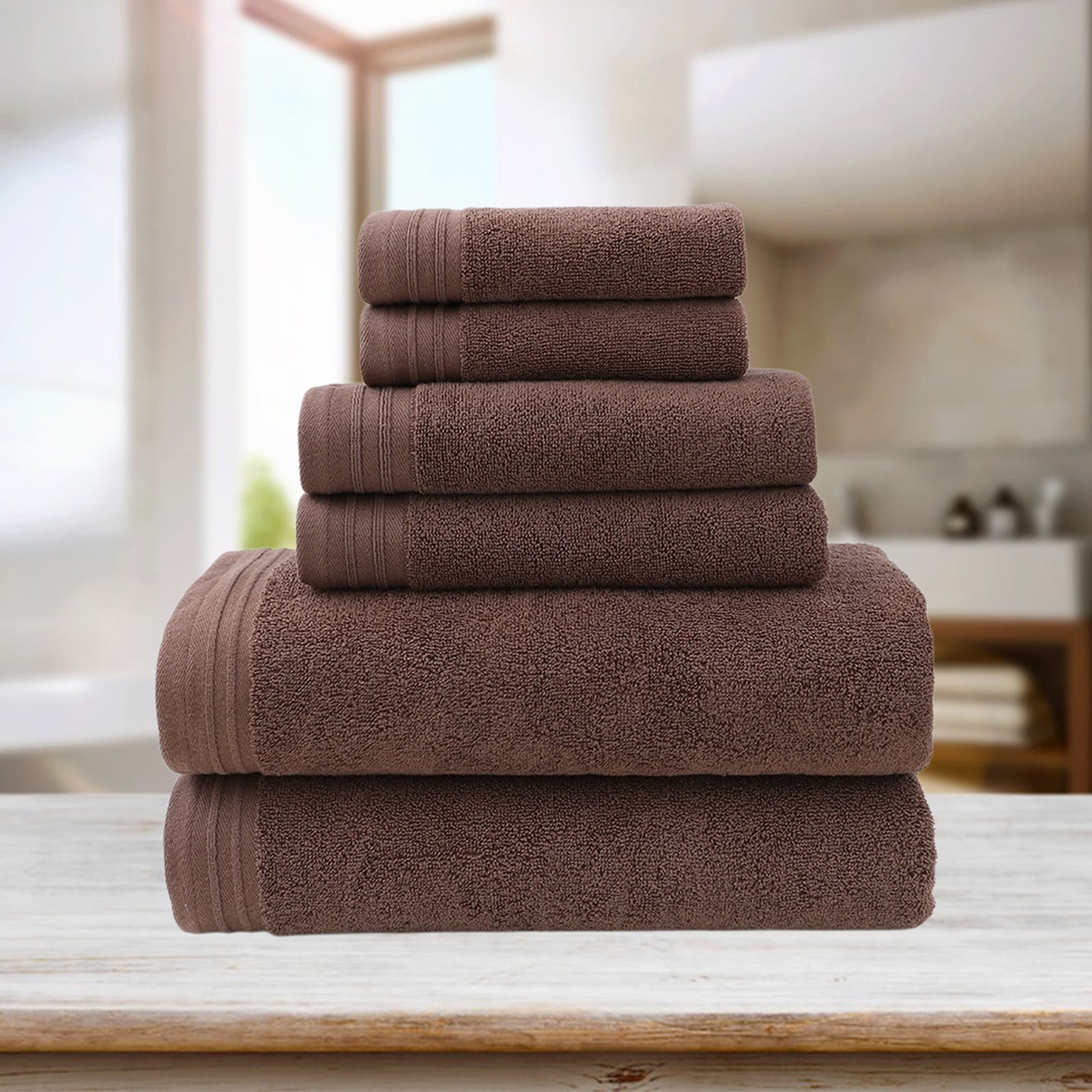 PALIFEUR Bath Towel Set 6pc Luxury Bath Towels Extra Soft Quicker Dry Highly Absorbent Face Towels Cotton Hand Towels for Bathroom Gym Shower Hotel School