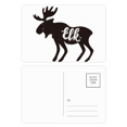 thumbnail image 1 of Elk Black And White Animal Postcard Set Birthday Mailing Thanks Greeting Card, 1 of 3