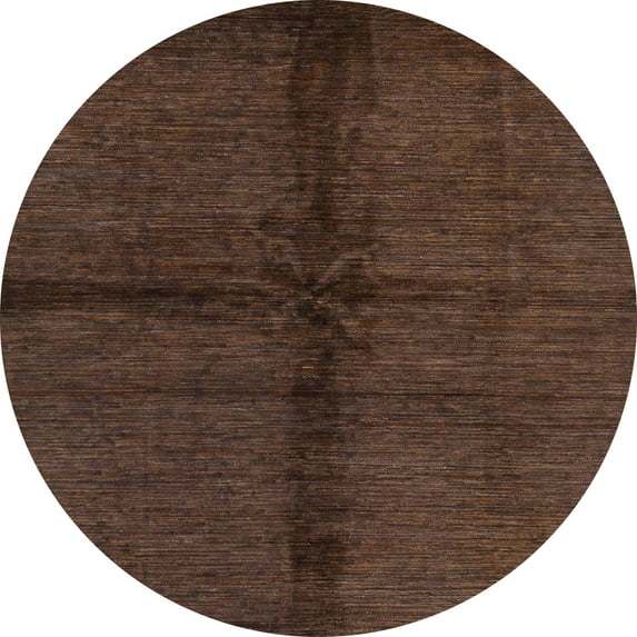 Ahgly Company Indoor Round Abstract Bakers Brown Abstract Area Rugs, 8' Round