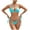 Green, variant on Women's Bikini Swimsuits 2 Piece High Cut Bathing Suits Belt Swimwear Crystal Vacation Swim Green S