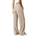 thumbnail image 6 of ClodeEU Women's Drawstring Elastic High Waist Wide Leg Corduroy Pants,Solid Color Loose Casual Trousers With Pockets ,Women's Plus XXL, 6 of 7