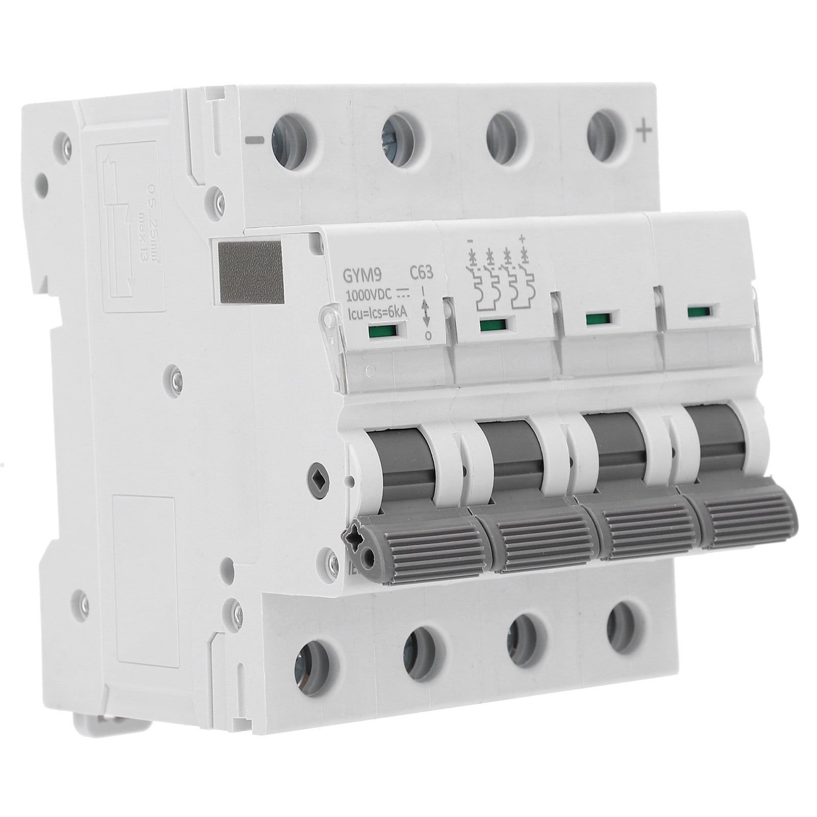 DC Circuit Breaker Mini DIN Rail Installation Protection Equipment GYM9‑C63 4P 1000V
