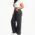 thumbnail image 6 of QERINTE Womens Plus Size Wide Leg Jeans High Waisted Stretchy Baggy Jean Denim Casual, 6 of 9