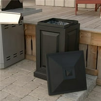 Mayne Berkshire Weatherproof Traditional Plastic Waste Bin in Black