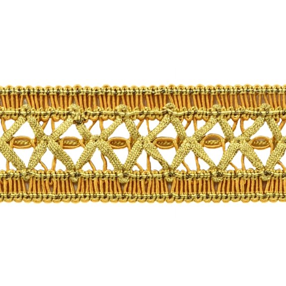 1 1/2" (3.5cm) Wide Noblesse Collection Vintage Gimp Braid Trim # 0150HG, Canary Gold #4875 (Dark Gold, Yellow Gold) Sold By The Yard (36"/3 ft/0.9m)