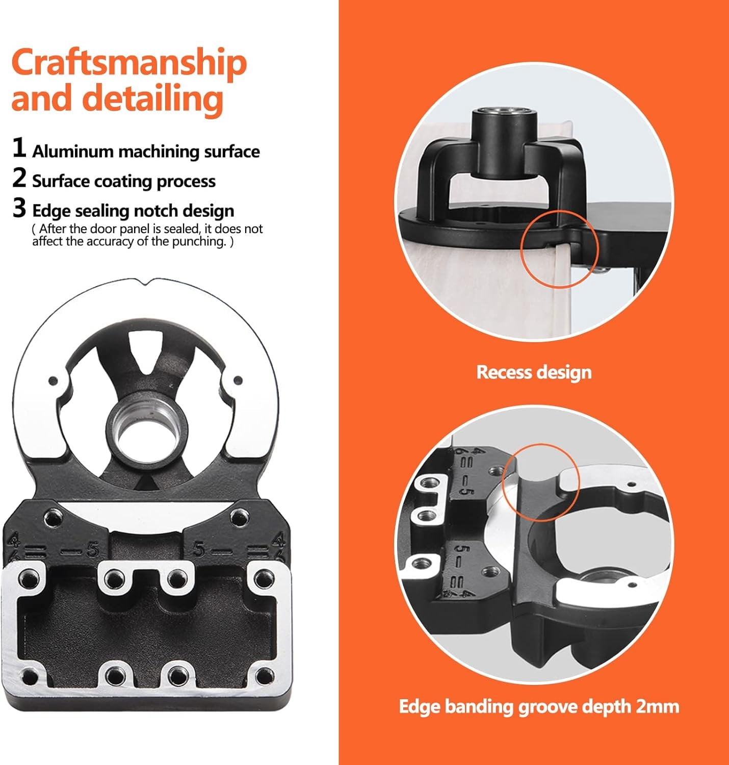 35mm Concealed Door Hinge, Accurate Locking Cabinet Hinge,  Alloy DIY Pocket Hole Jig, 2 Retaining Clips, Adjustable Quick Punch Cabinet Hardware