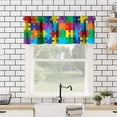 thumbnail image 2 of Rainbow Kitchen Curtains, Colorful Rainbow Puzzles Kitchen Curtains Abstract Painting Art Short Tier Curtain for Kitchen Cafe Nursery Decor 54x18 Inch, 1 Panel, 2 of 5