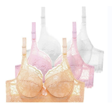 Baodmurt Wireless Bras for Women Lounge & Sleep Underwire Lace Lingerie  Underwear  Rose Gold 45BC