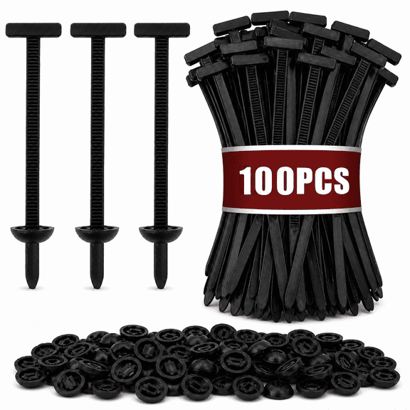 100 Pack Nylon Cable Tie Buckle Zip Tie Fasteners, Self-Locking Plastic Push Rivet Clips for Car Bumper, Fender and Trunk Liner Repair