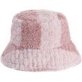thumbnail image 2 of CoCopeaunts Splicing Color Bucket Hat Women Fashion Trend Fisherman Hat Lambswool Personality Versatile Winter Warm Basin Cap, 2 of 8