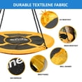 thumbnail image 6 of Hishine 43" 700LBS Saucer Tree Swing for Kids, Waterproof Flying Saucer Swing with A Swivel, Hanging Straps, Adjustable Ropes, Round Mat Spinner Swing for indoor/playground swing set,Orange, 6 of 8