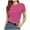 Pink, variant on TYGHBN Ladies' Autumn and Summer Fashion Casual Solid Color Slim Fit Pullover T Shirt Women's Streetwear Base Shirt Short Sleeved Top T Shirt Pack Shirt Women Compression Shirts Women Casual Tee T
