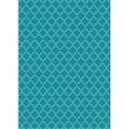 thumbnail image 1 of Aspen Brands RUG10T57 Tapis Design Quaterfoil 5 x 7 Pieds - Turquoise & Blanc, 1 of 2