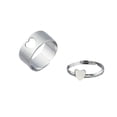 thumbnail image 3 of Fashion Hollow Aumeros conjuntos para mujeres mujeres, abierto ajustable de compromiso, regalos de cumpleaños de joyería p Plateado del corazón Fernando Anillos a juego, 3 of 5
