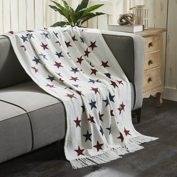 VHC Brands Celebration Stars Woven Throw 50x60